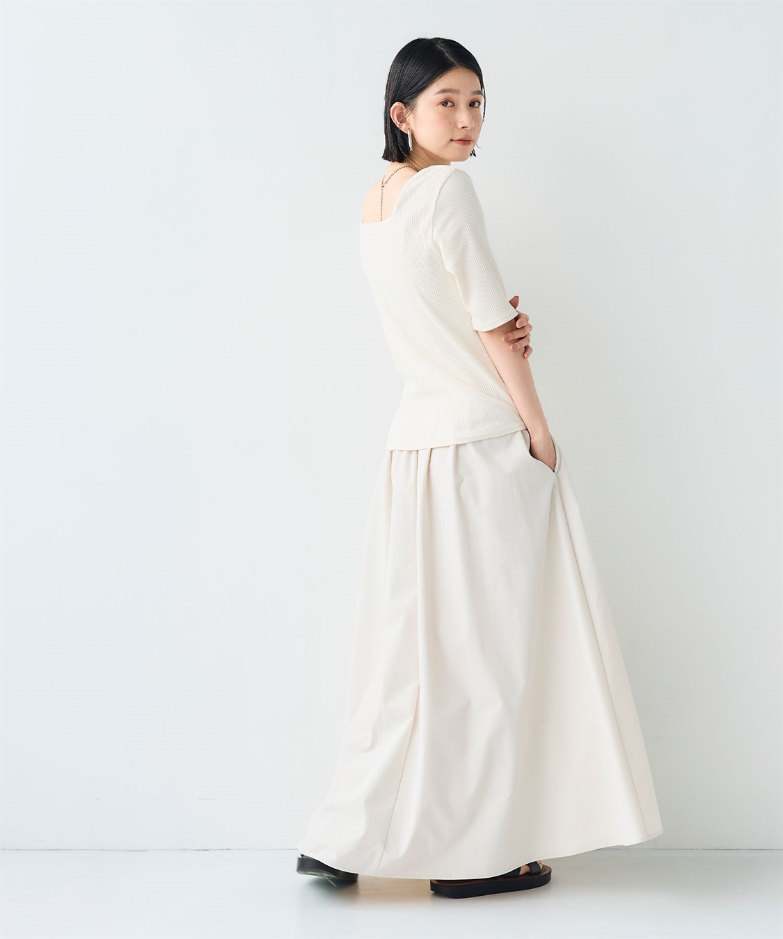 CROSS FUNCTION 《UVカット》エブ楽 前後2wayテレコ５分袖Tシャツ_sub_9