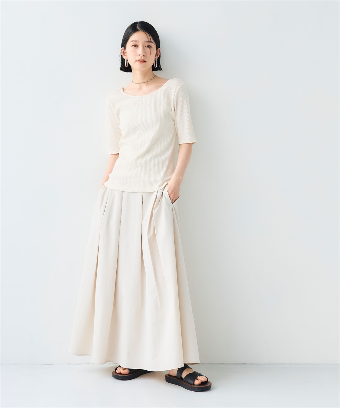 CROSS FUNCTION 《UVカット》エブ楽 前後2wayテレコ５分袖Tシャツ_sub_10