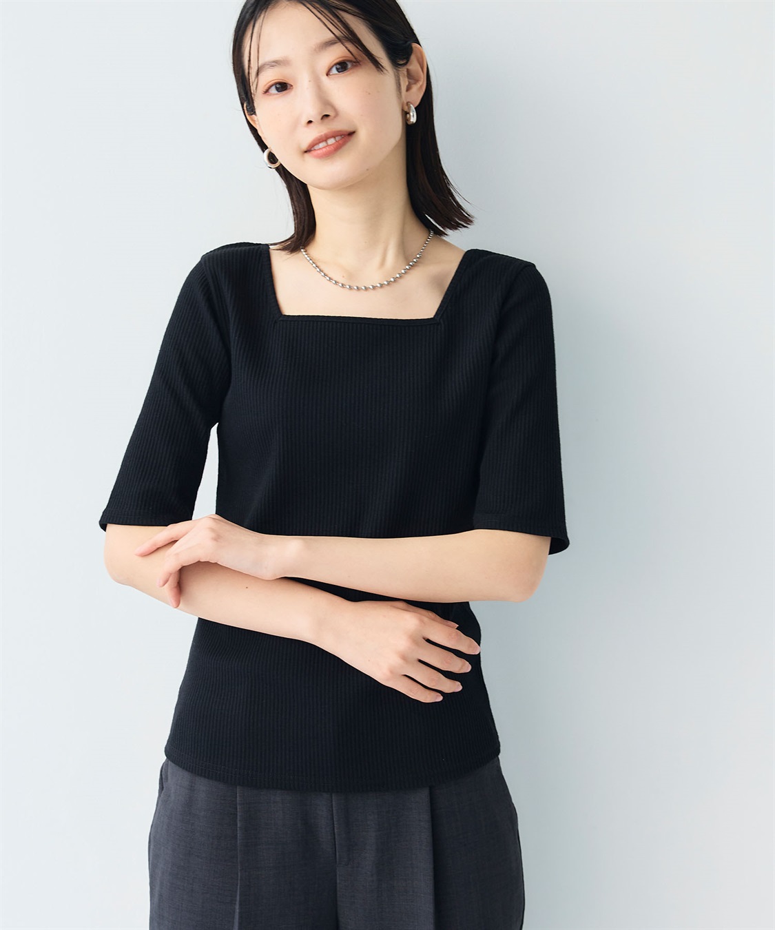 CROSS FUNCTION 《UVカット》エブ楽 前後2wayテレコ５分袖Tシャツ_sub_12