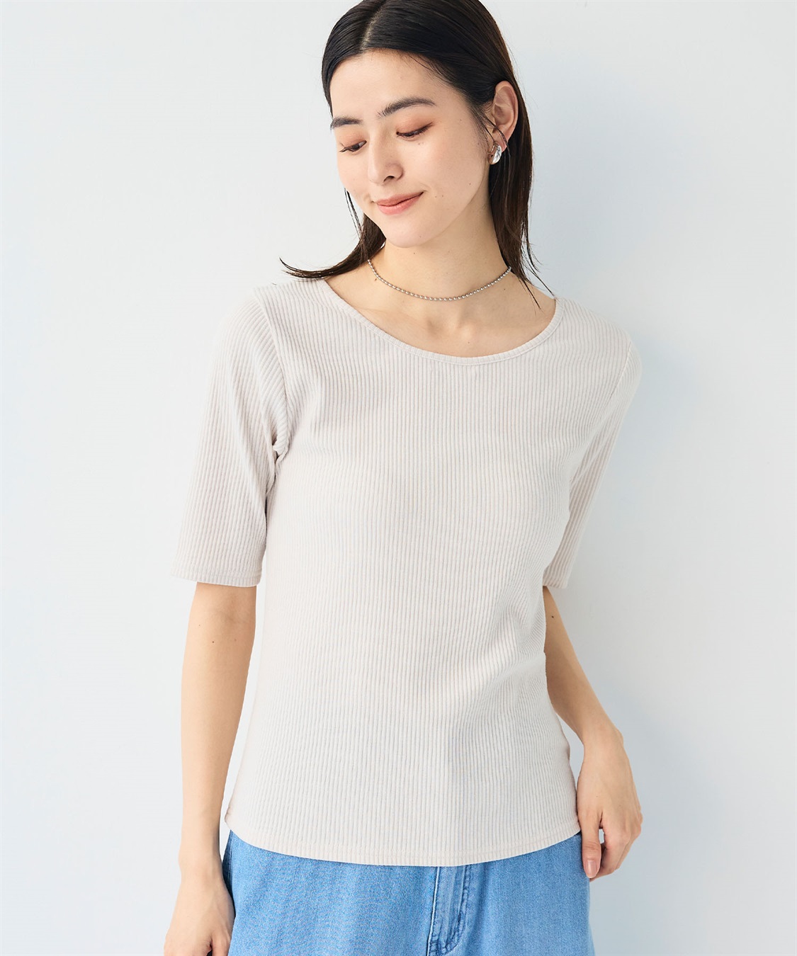 CROSS FUNCTION 《UVカット》エブ楽 前後2wayテレコ５分袖Tシャツ_sub_20