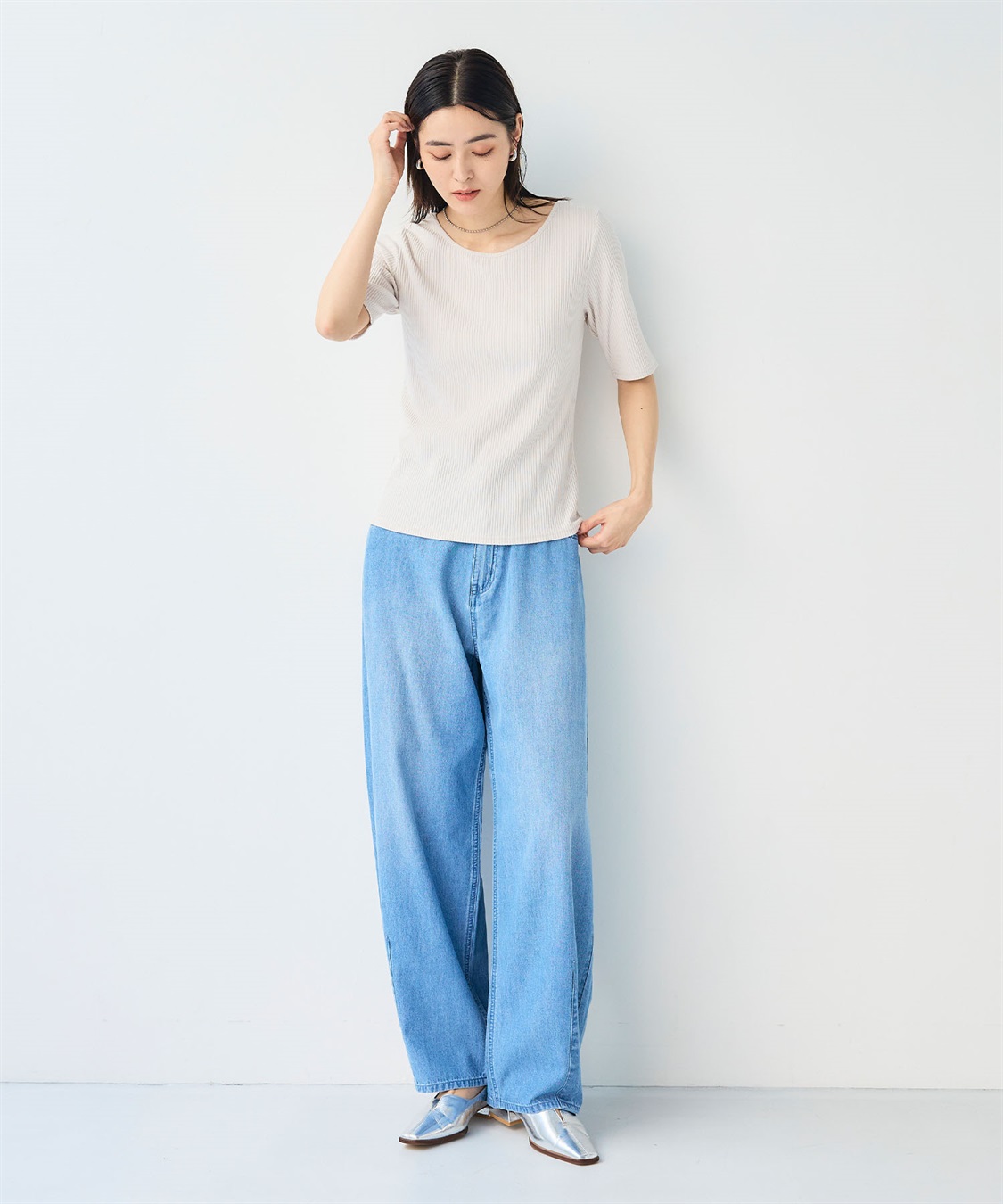 CROSS FUNCTION 《UVカット》エブ楽 前後2wayテレコ５分袖Tシャツ_sub_23