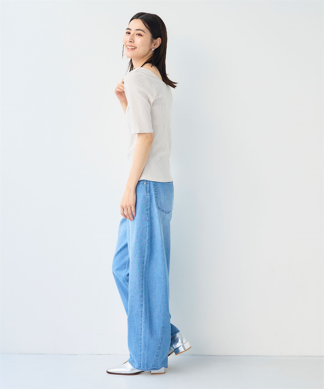 CROSS FUNCTION 《UVカット》エブ楽 前後2wayテレコ５分袖Tシャツ_sub_24