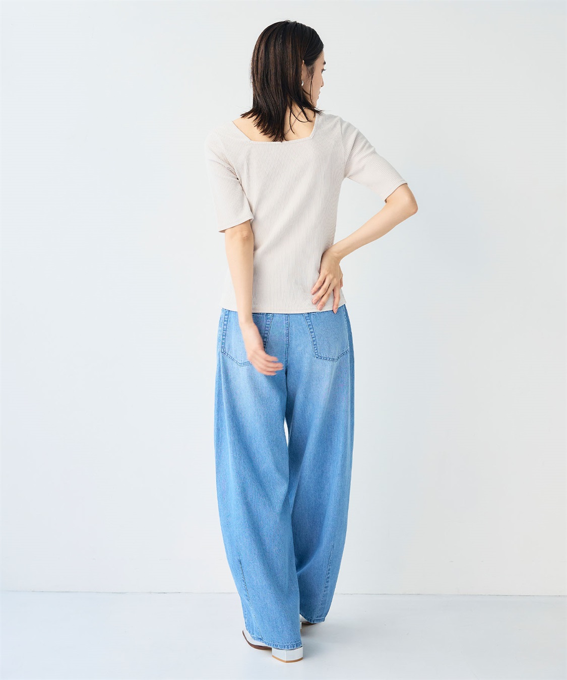 CROSS FUNCTION 《UVカット》エブ楽 前後2wayテレコ５分袖Tシャツ_sub_25