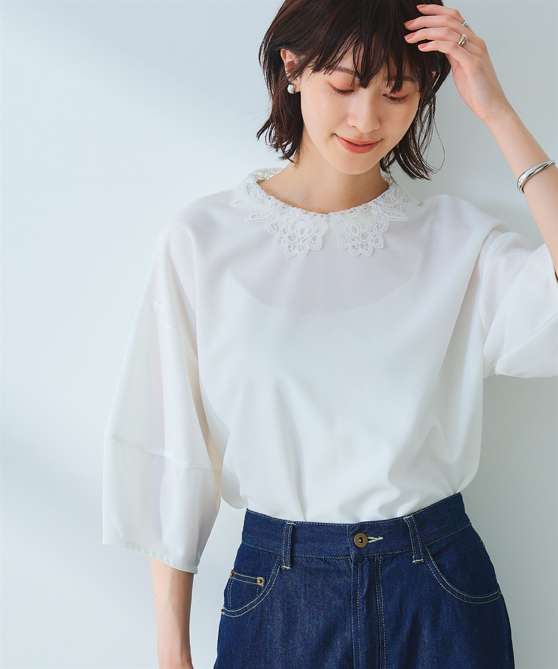 VLSLON スリーブ　５５枚セット　ほぼ美品　ティルム ストレッチ》サマ美え レース衿ジョーゼットバルーンスリーブ