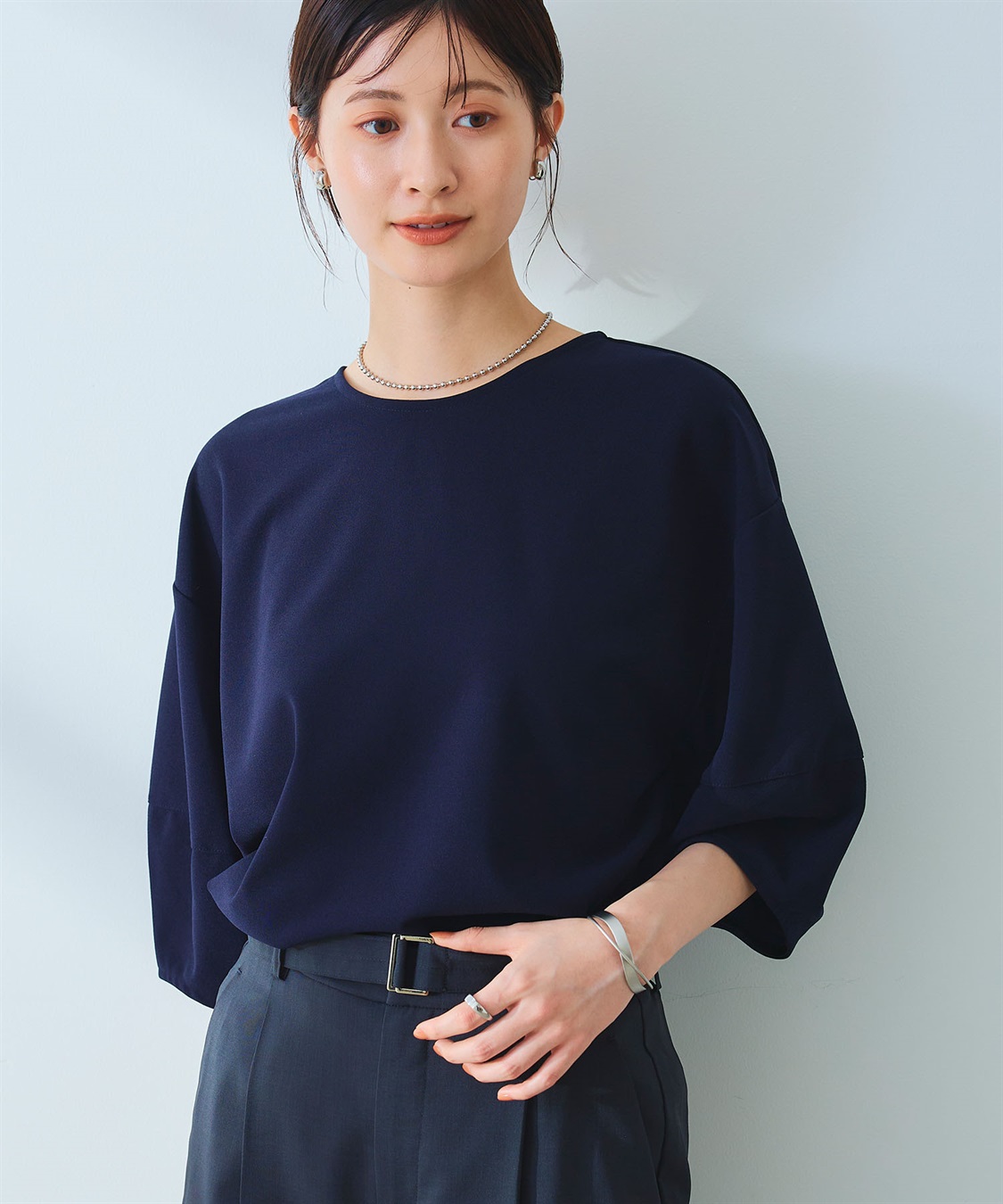 CROSS FUNCTION 《ストレッチ》サマ美え レース衿ジョーゼットバルーンスリーブトップス_sub_9