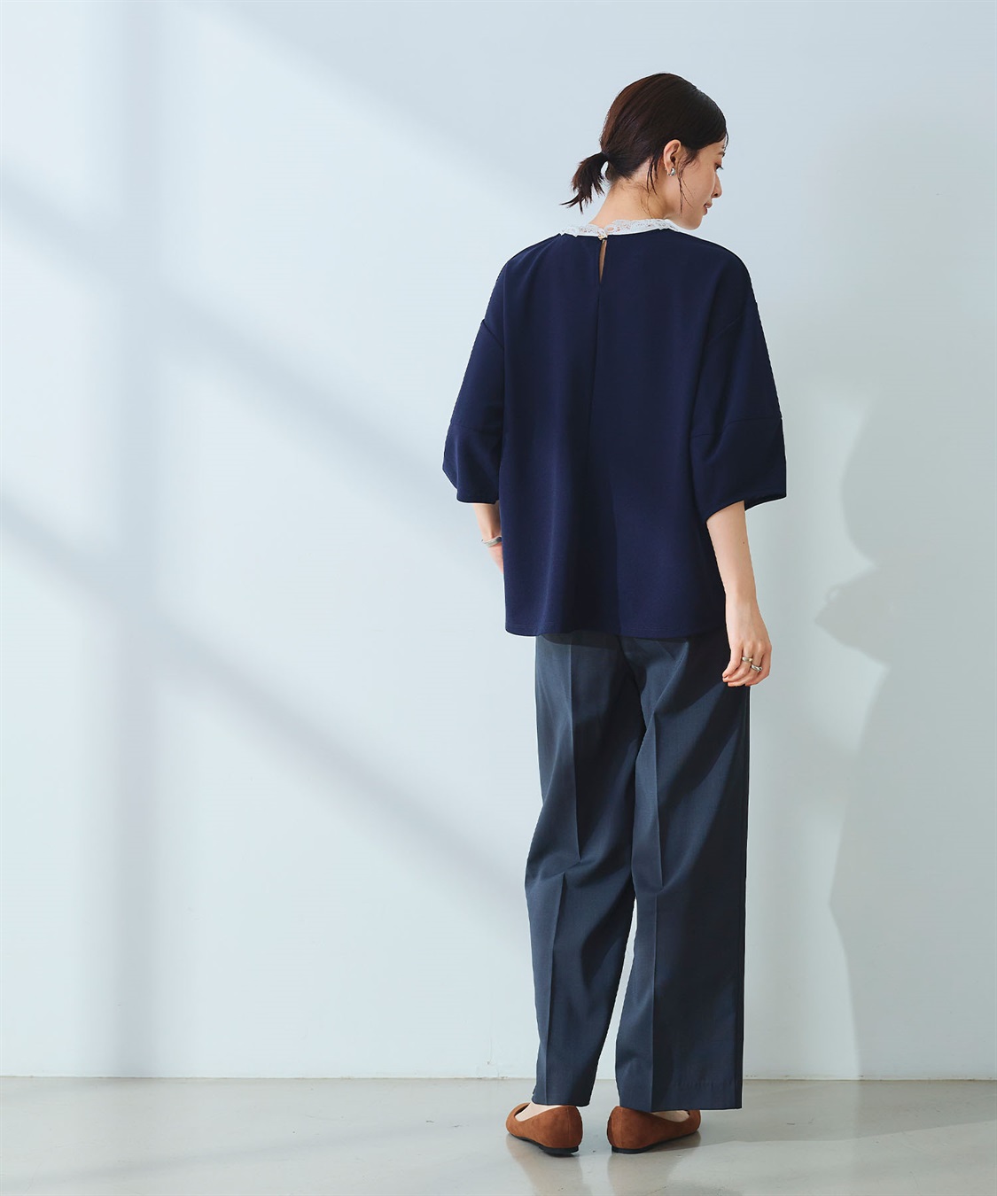 CROSS FUNCTION 《ストレッチ》サマ美え レース衿ジョーゼットバルーンスリーブトップス_sub_14