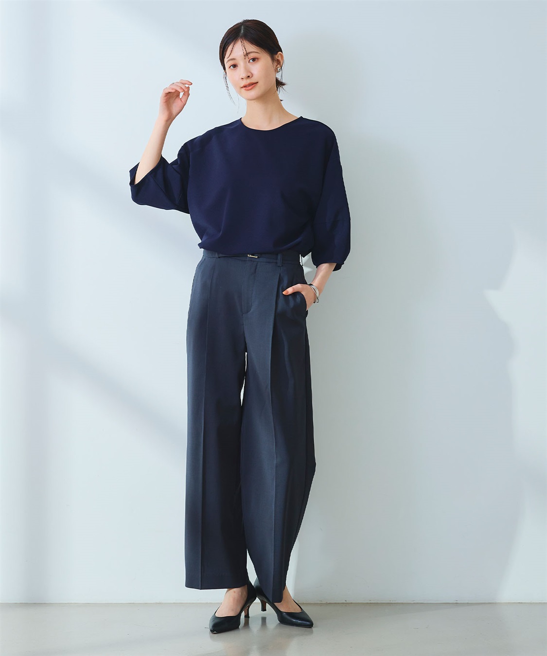 CROSS FUNCTION 《ストレッチ》サマ美え レース衿ジョーゼットバルーンスリーブトップス_sub_15