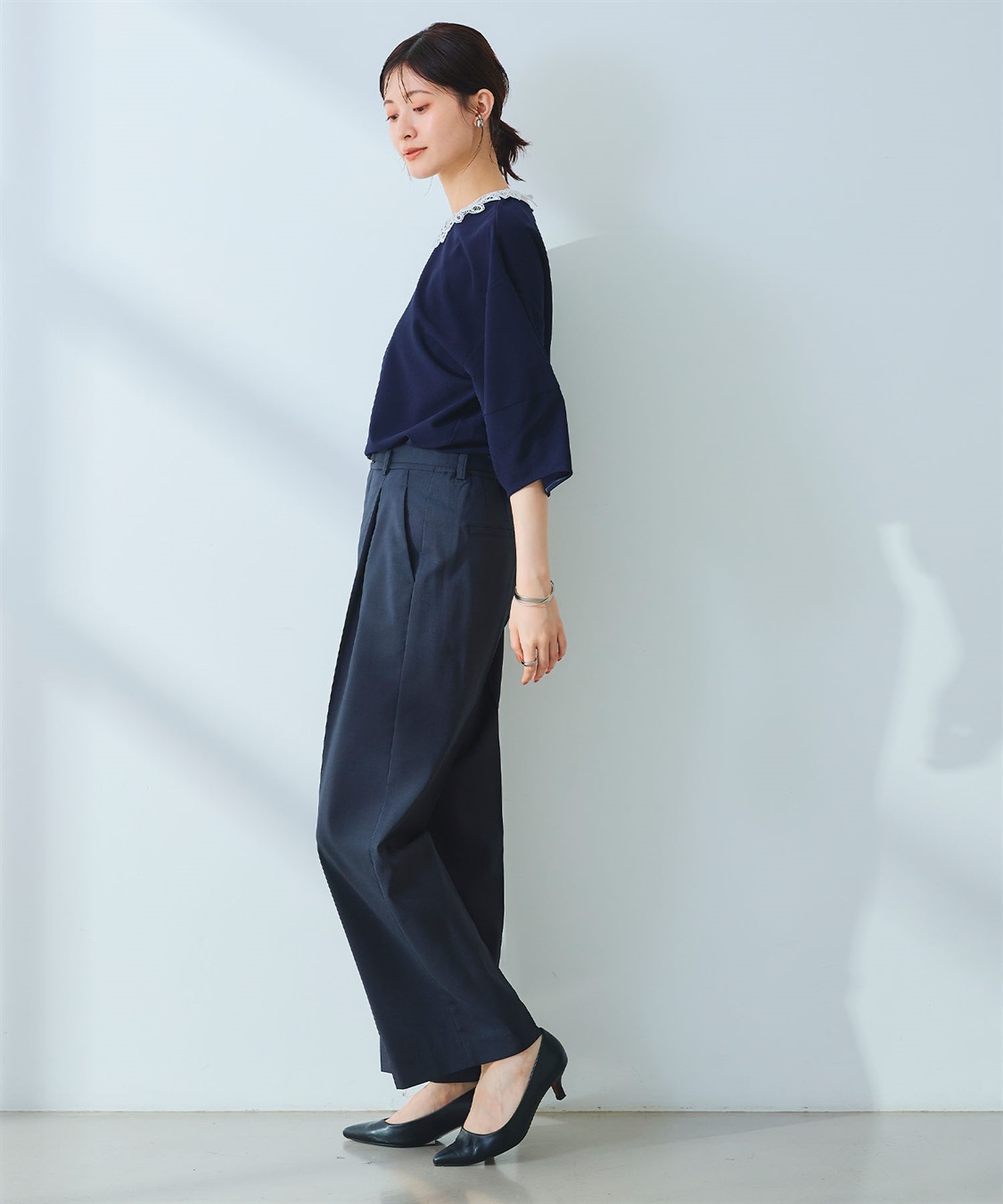 CROSS FUNCTION 《ストレッチ》サマ美え レース衿ジョーゼットバルーンスリーブトップス_sub_16