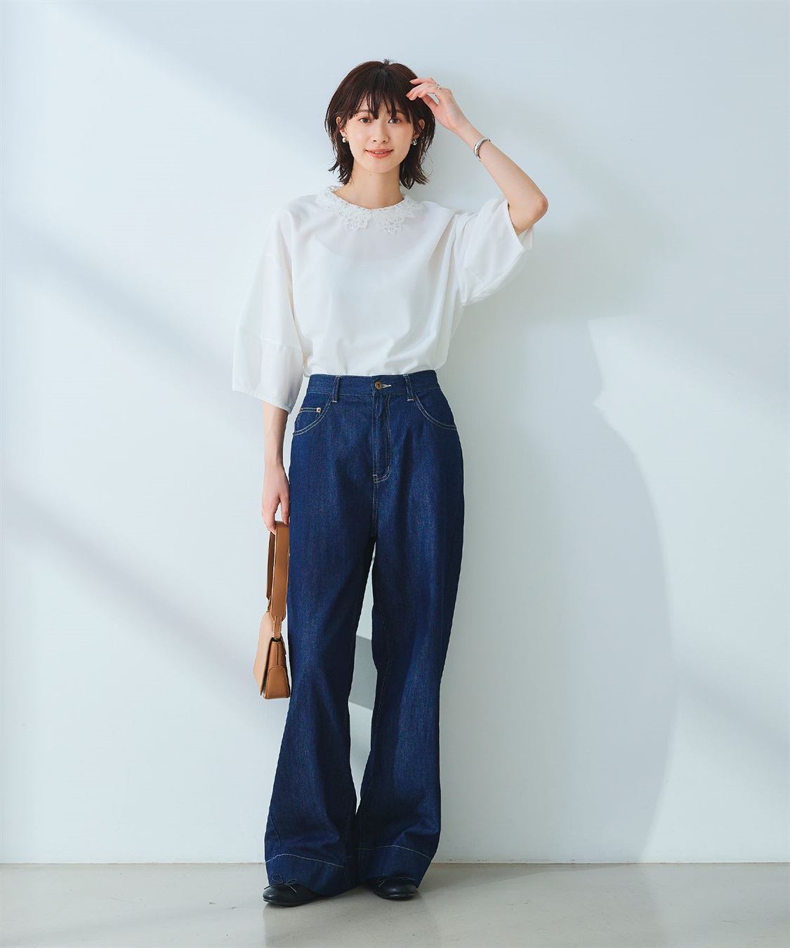 CROSS FUNCTION 《ストレッチ》サマ美え レース衿ジョーゼットバルーンスリーブトップス_sub_23