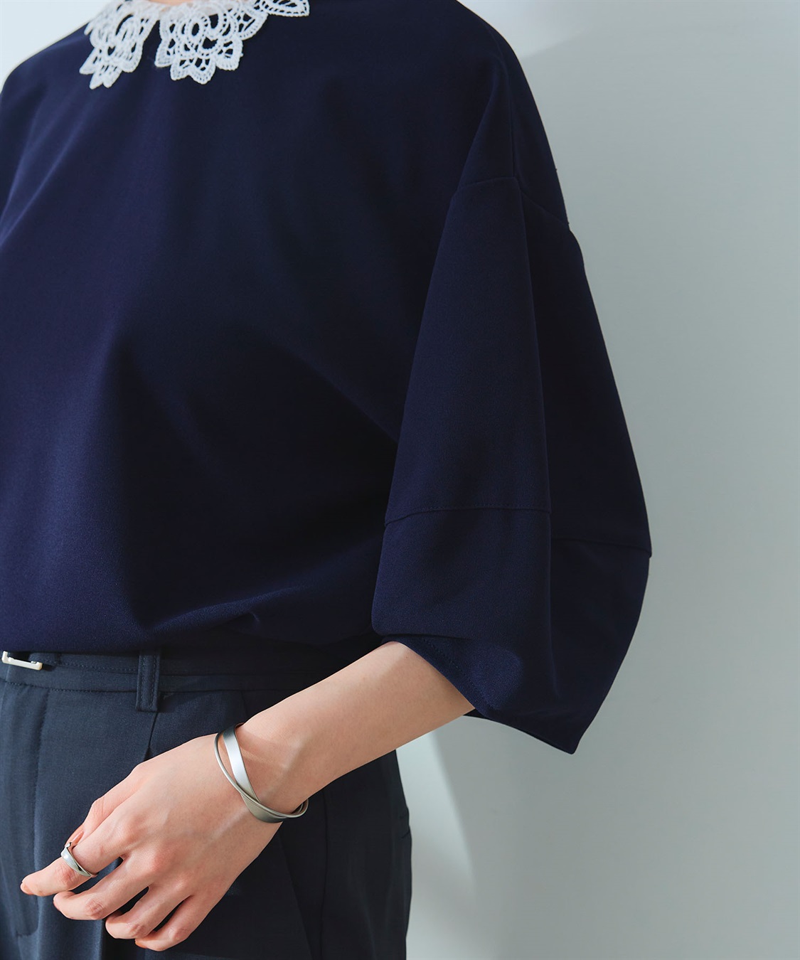CROSS FUNCTION 《ストレッチ》サマ美え レース衿ジョーゼットバルーンスリーブトップス_sub_28