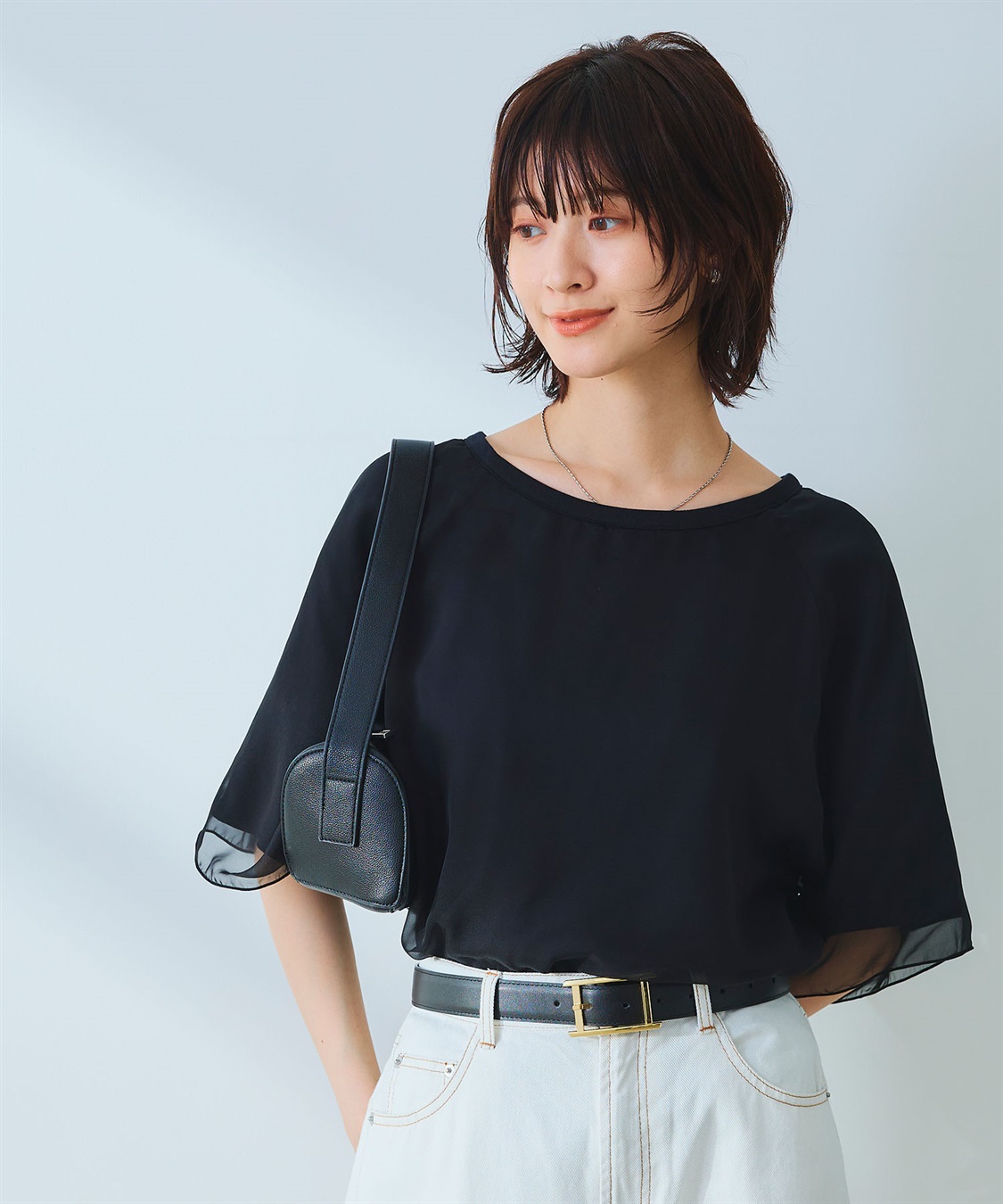 CROSS FUNCTION 《マシンウォッシャブル》エブ楽 シフォンレイヤードトップス_sub_3