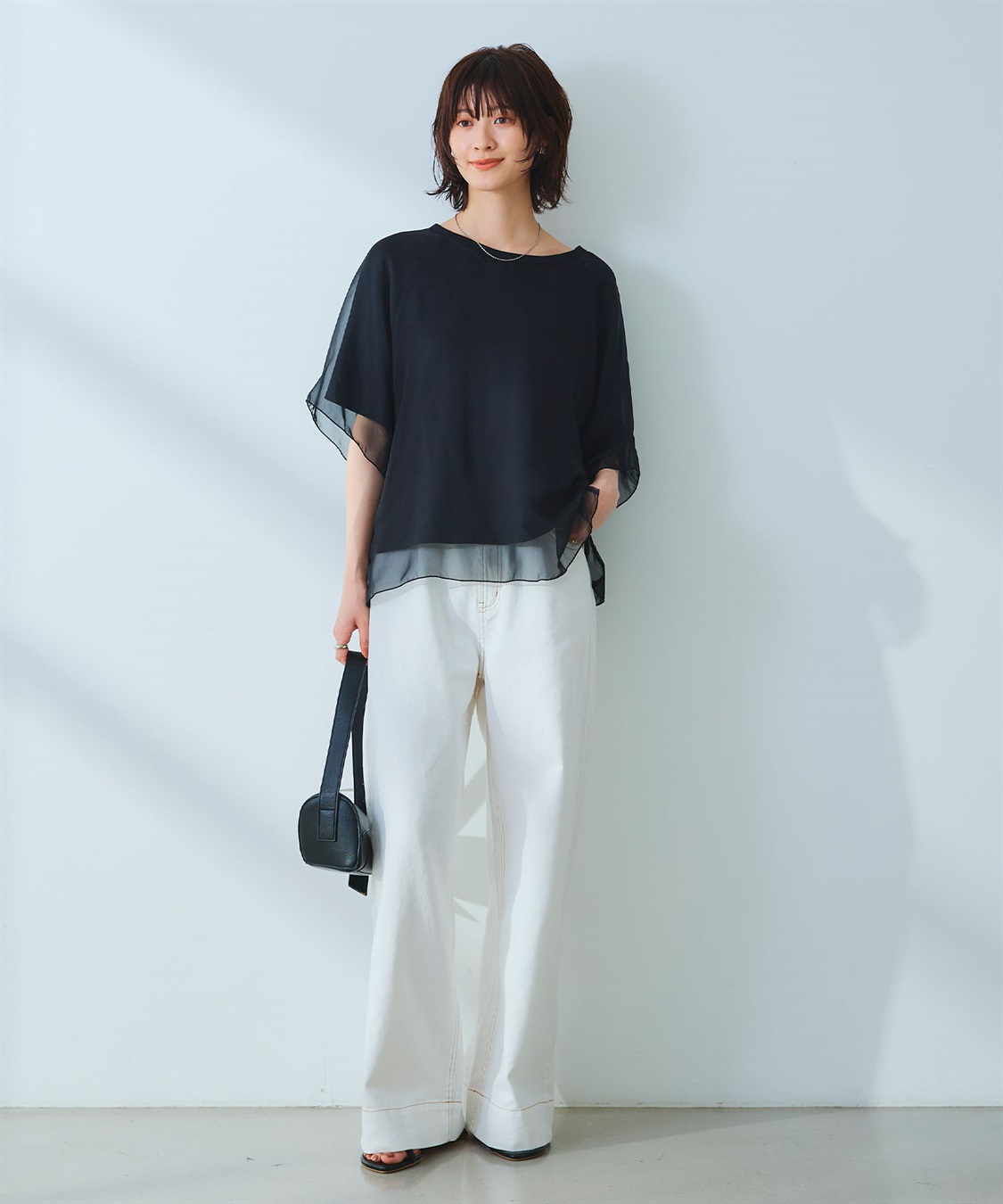 CROSS FUNCTION 《マシンウォッシャブル》エブ楽 シフォンレイヤードトップス_sub_9