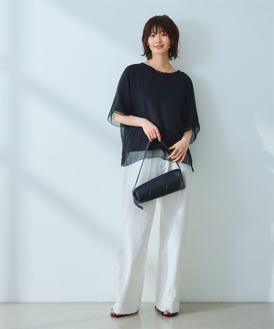 CROSS FUNCTION 《マシンウォッシャブル》エブ楽 シフォンレイヤードトップス_sub_11