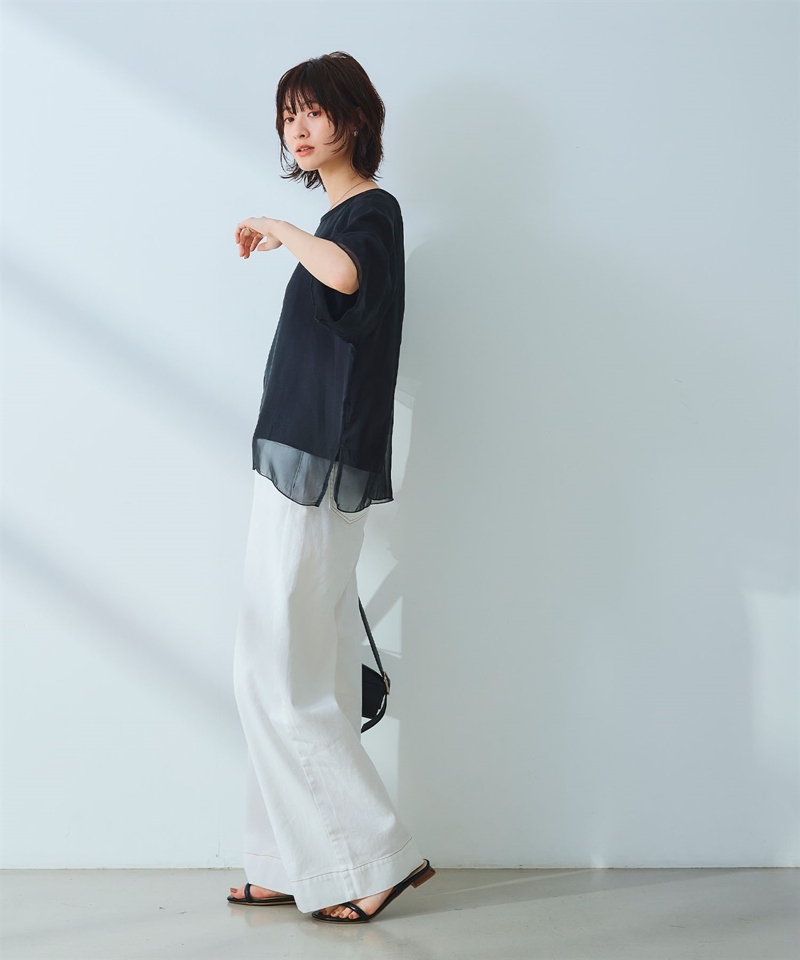 CROSS FUNCTION 《マシンウォッシャブル》エブ楽 シフォンレイヤードトップス_sub_12