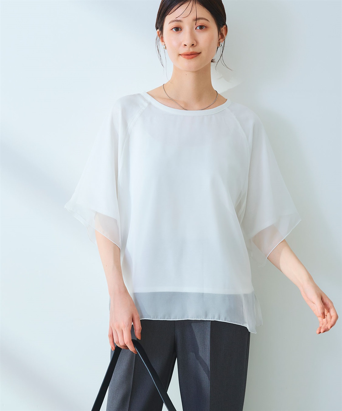 CROSS FUNCTION 《マシンウォッシャブル》エブ楽 シフォンレイヤードトップス_sub_15