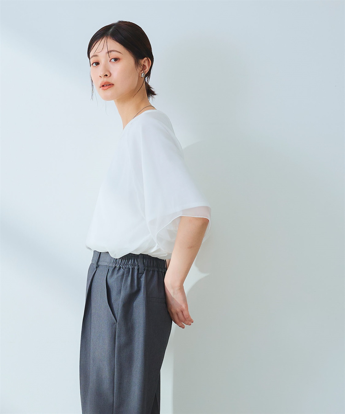 CROSS FUNCTION 《マシンウォッシャブル》エブ楽 シフォンレイヤードトップス_sub_17