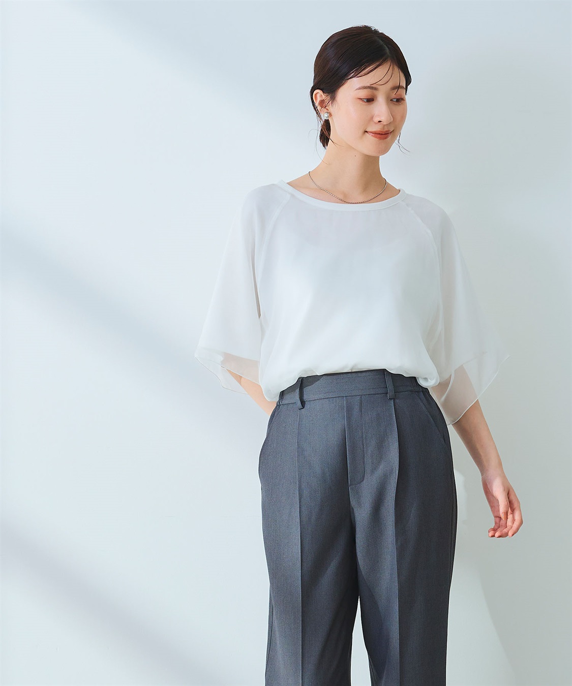 CROSS FUNCTION 《マシンウォッシャブル》エブ楽 シフォンレイヤードトップス_sub_19