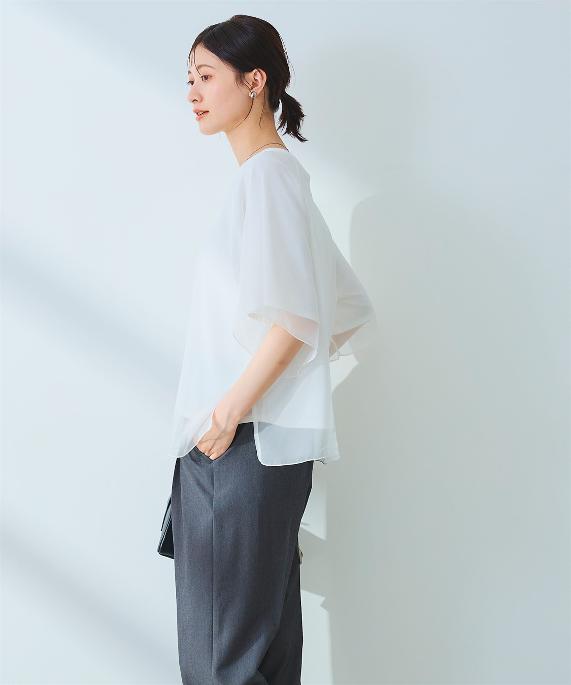 CROSS FUNCTION 《マシンウォッシャブル》エブ楽 シフォンレイヤードトップス_sub_20