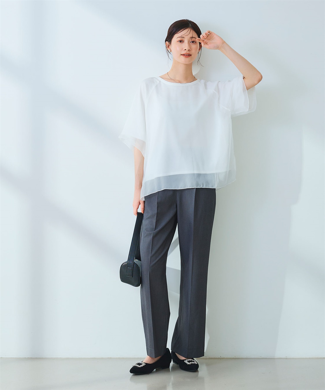 CROSS FUNCTION 《マシンウォッシャブル》エブ楽 シフォンレイヤードトップス_sub_21