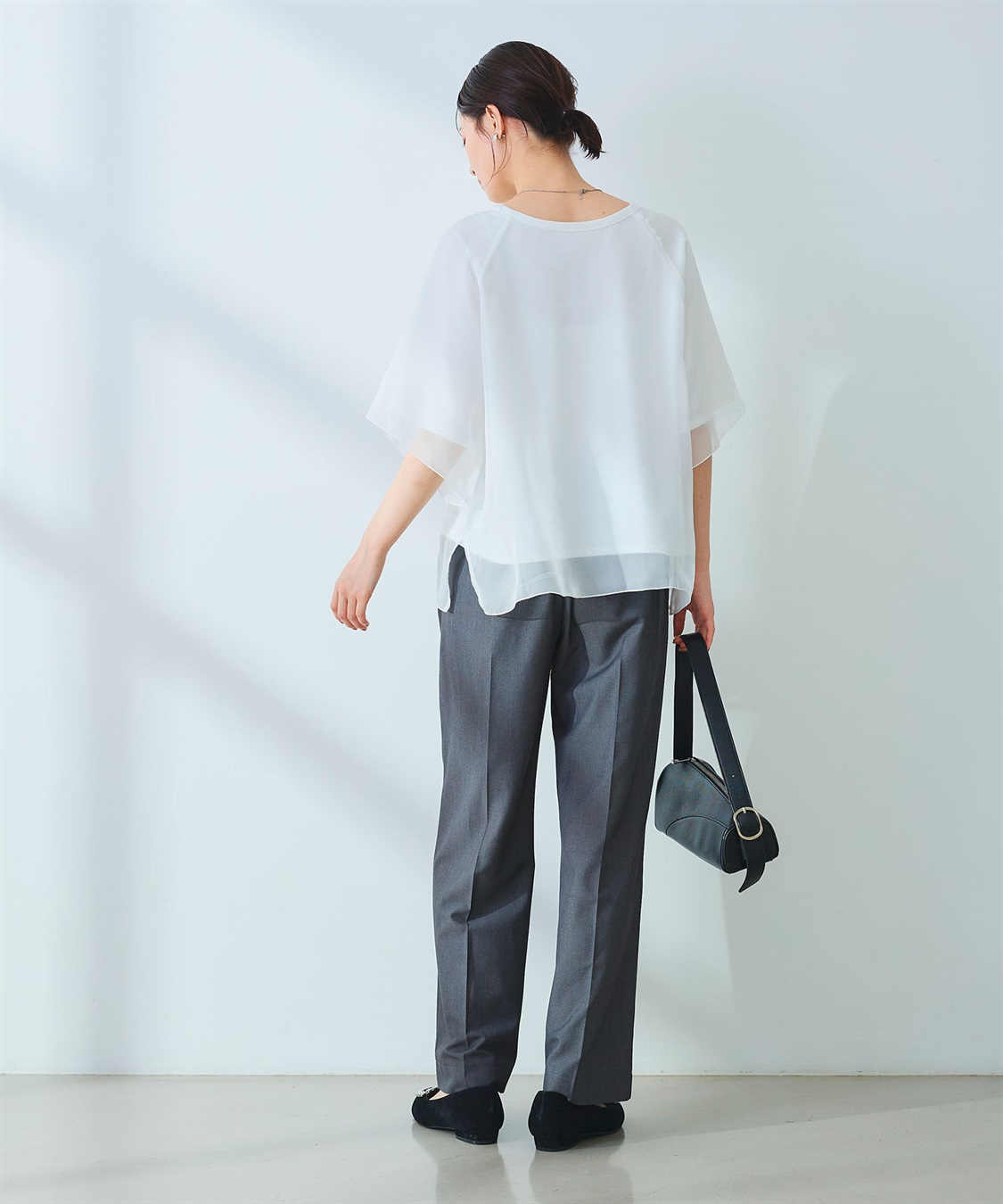 CROSS FUNCTION 《マシンウォッシャブル》エブ楽 シフォンレイヤードトップス_sub_24