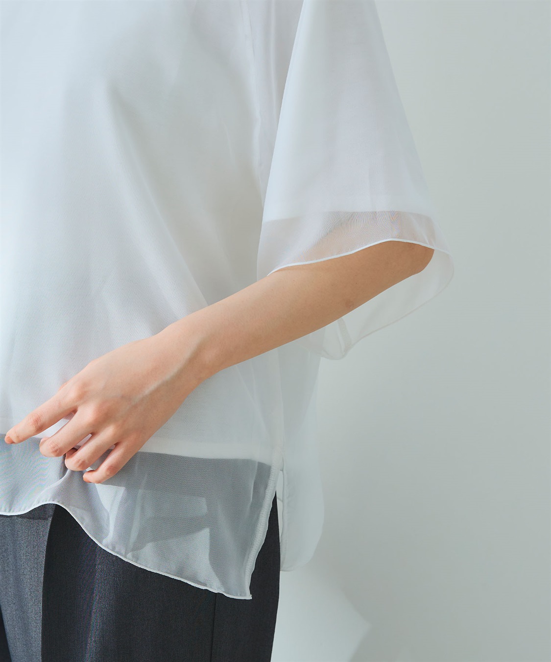 CROSS FUNCTION 《マシンウォッシャブル》エブ楽 シフォンレイヤードトップス_sub_26