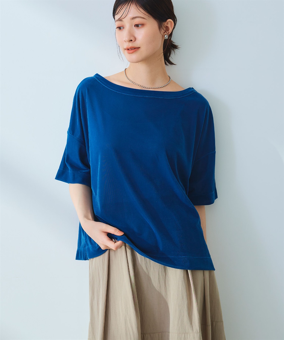 CROSS FUNCTION 《高通気性》エブ楽 セミシアースキンベロアTシャツ_sub_2