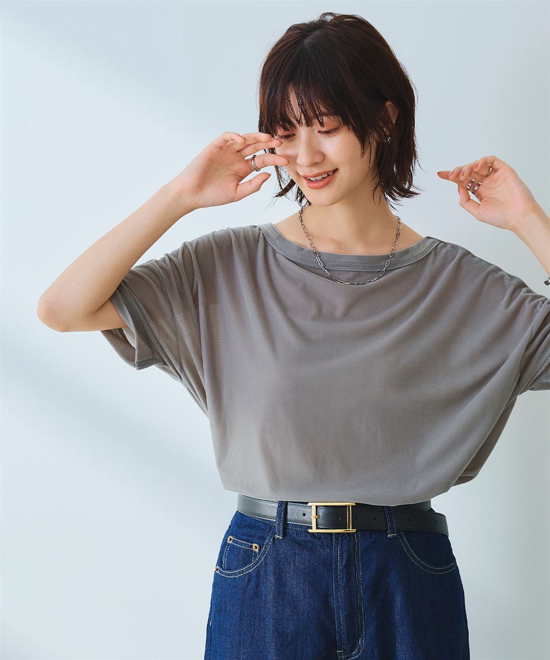 CROSS FUNCTION 《高通気性》エブ楽 セミシアースキンベロアTシャツ_sub_3