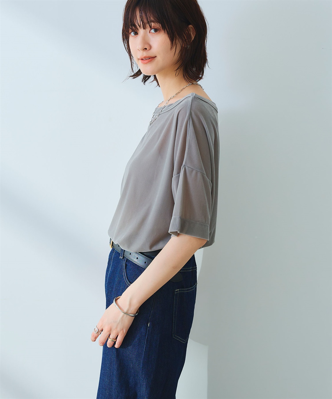 CROSS FUNCTION 《高通気性》エブ楽 セミシアースキンベロアTシャツ_sub_7