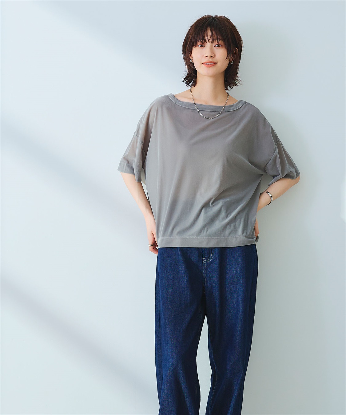 CROSS FUNCTION 《高通気性》エブ楽 セミシアースキンベロアTシャツ_sub_8