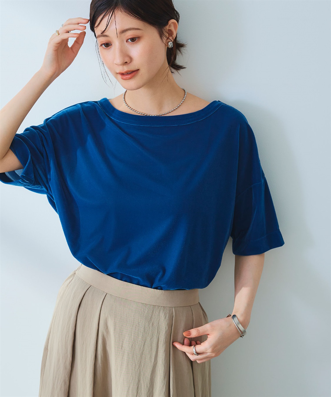 CROSS FUNCTION 《高通気性》エブ楽 セミシアースキンベロアTシャツ_sub_20