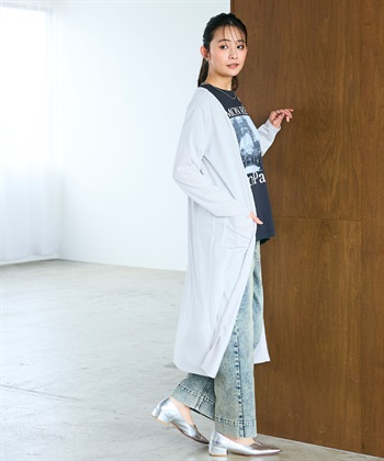 CROSS FUNCTION 《洗える》エブ楽 シアーVロングカーディガン_subthumb_3