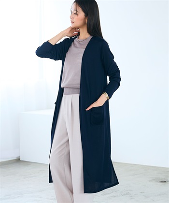 CROSS FUNCTION 《洗える》エブ楽 シアーVロングカーディガン_subthumb_4