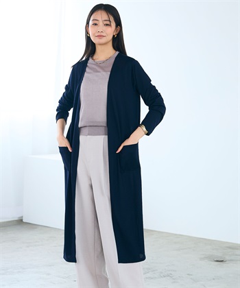 CROSS FUNCTION 《洗える》エブ楽 シアーVロングカーディガン_subthumb_5