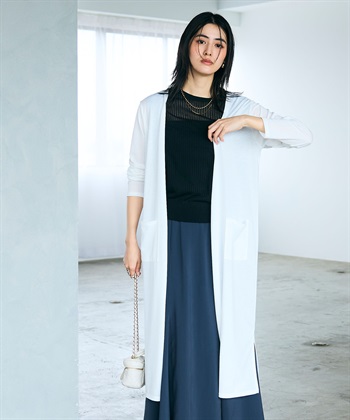 CROSS FUNCTION 《洗える》エブ楽 シアーVロングカーディガン_subthumb_10