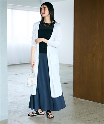 CROSS FUNCTION 《洗える》エブ楽 シアーVロングカーディガン_subthumb_12