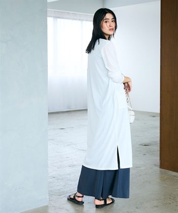 CROSS FUNCTION 《洗える》エブ楽 シアーVロングカーディガン_subthumb_13