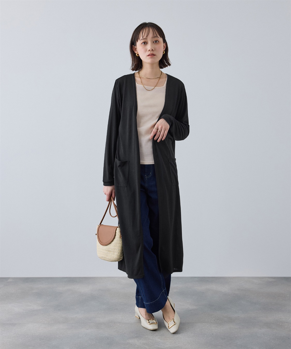 CROSS FUNCTION 《洗える》エブ楽 シアーVロングカーディガン_sub_15
