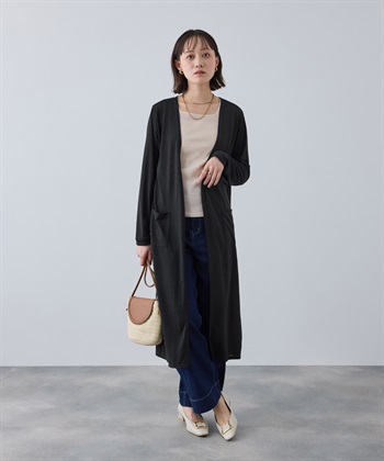 CROSS FUNCTION 《洗える》エブ楽 シアーVロングカーディガン_subthumb_15