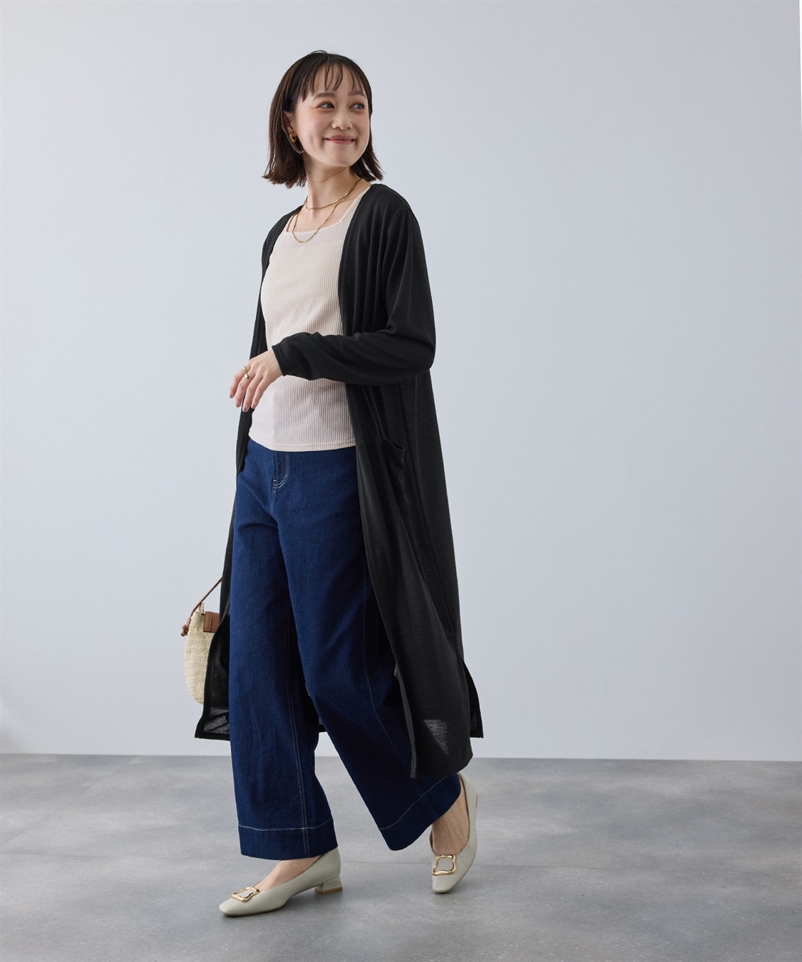 CROSS FUNCTION 《洗える》エブ楽 シアーVロングカーディガン_sub_16