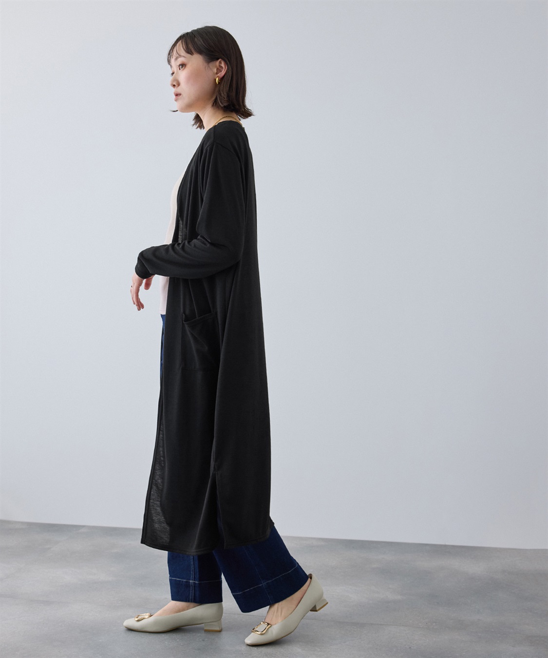 CROSS FUNCTION 《洗える》エブ楽 シアーVロングカーディガン_sub_17