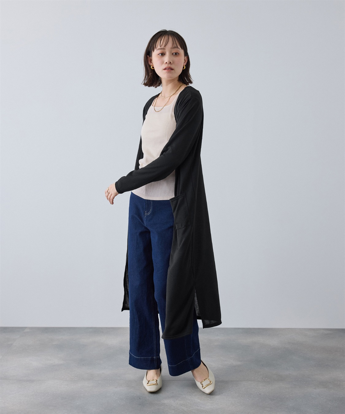 CROSS FUNCTION 《洗える》エブ楽 シアーVロングカーディガン_sub_18