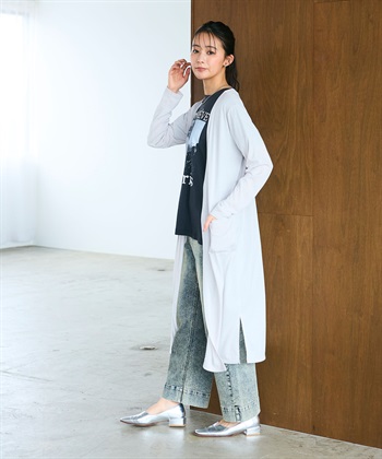 CROSS FUNCTION 《洗える》エブ楽 シアーVロングカーディガン_subthumb_22