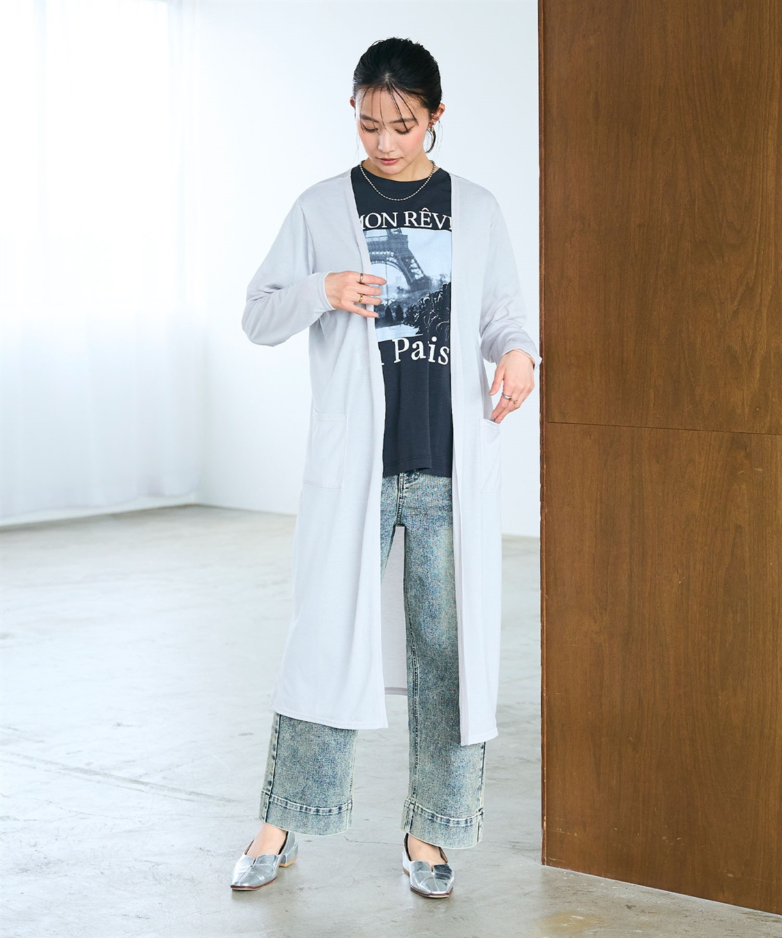 CROSS FUNCTION 《洗える》エブ楽 シアーVロングカーディガン_sub_23