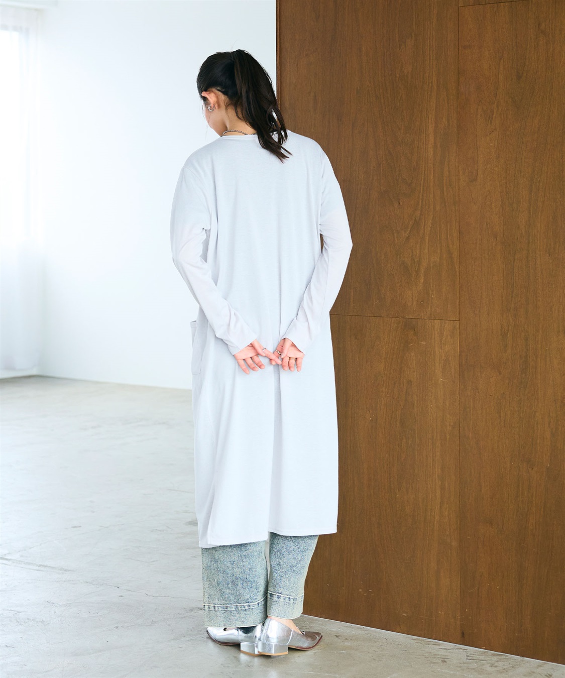 CROSS FUNCTION 《洗える》エブ楽 シアーVロングカーディガン_sub_25