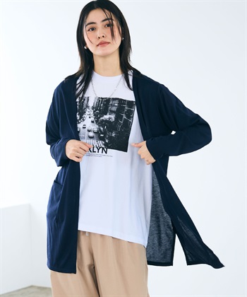 CROSS FUNCTION 《洗える》エブ楽 シアーVミドルカーディガン_subthumb_2