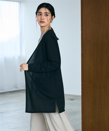 CROSS FUNCTION 《洗える》エブ楽 シアーVミドルカーディガン_subthumb_7