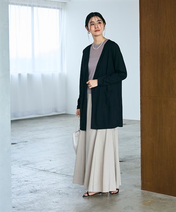 CROSS FUNCTION 《洗える》エブ楽 シアーVミドルカーディガン_subthumb_10