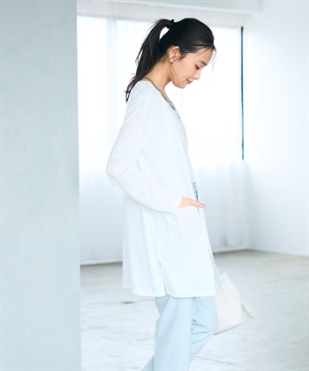 CROSS FUNCTION 《洗える》エブ楽 シアーVミドルカーディガン_subthumb_14