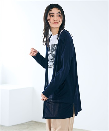 CROSS FUNCTION 《洗える》エブ楽 シアーVミドルカーディガン_subthumb_17