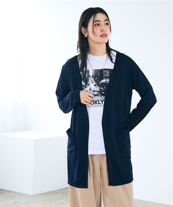 CROSS FUNCTION 《洗える》エブ楽 シアーVミドルカーディガン_subthumb_18